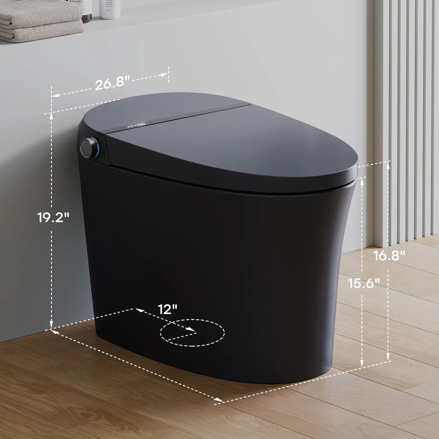 Black Toilet with Bidet for 12 Inch Rough In Model T36
