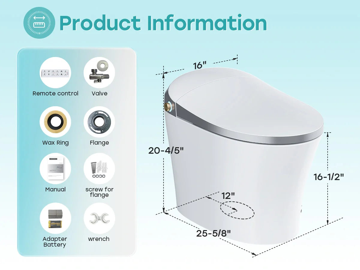 Tankless Toilet with ADA Compliance and Dryer for 12 Inch Rough In Model T20YA