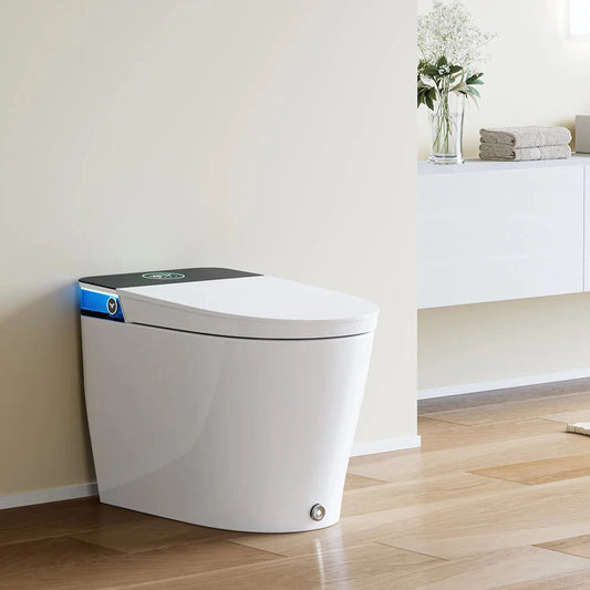 Bathroom Toilet with Bidet and Power Outage Flush for 12 Inch Rough In Model T38D