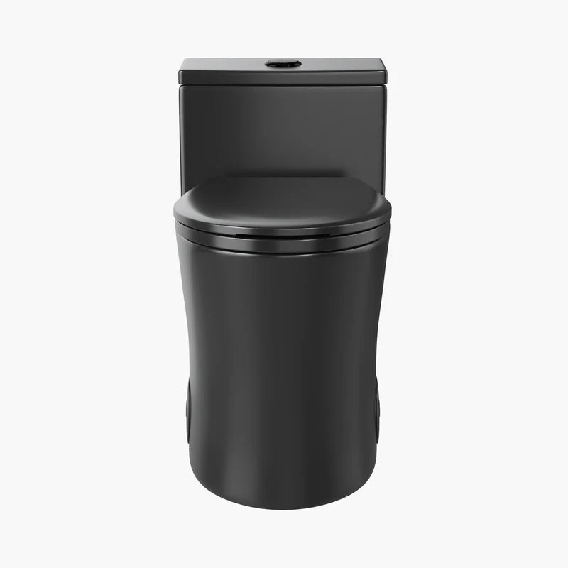 Matte Black Toilet with Quick Release Seat for 12 Inch Rough In Model T0338B