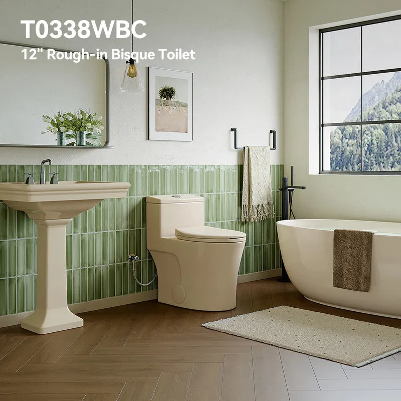Biscuit Color Toilet with Dual Flush and Comfort Chair Seat Model T0338BC