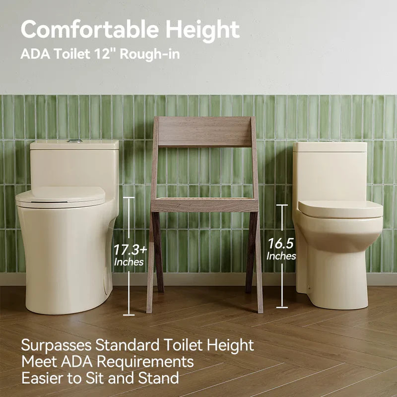 Biscuit Color Toilet with Dual Flush and Comfort Chair Seat Model T0338BC