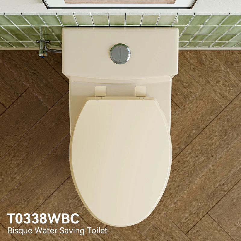 Biscuit Color Toilet with Dual Flush and Comfort Chair Seat Model T0338BC