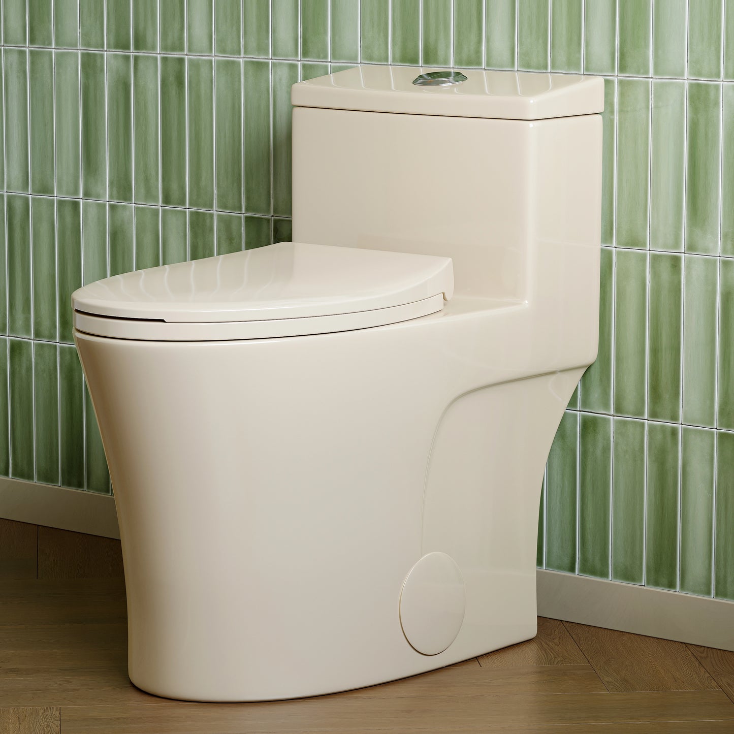 Biscuit Color Toilet with Dual Flush and Comfort Chair Seat Model T0338BC
