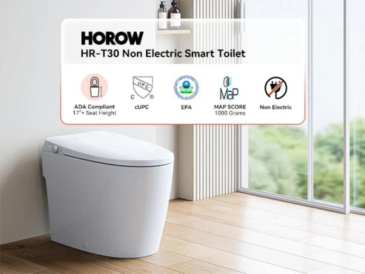 HOROW T30 Pressure Assist Toilet Canada | Non-Electric Bidet Upgrade