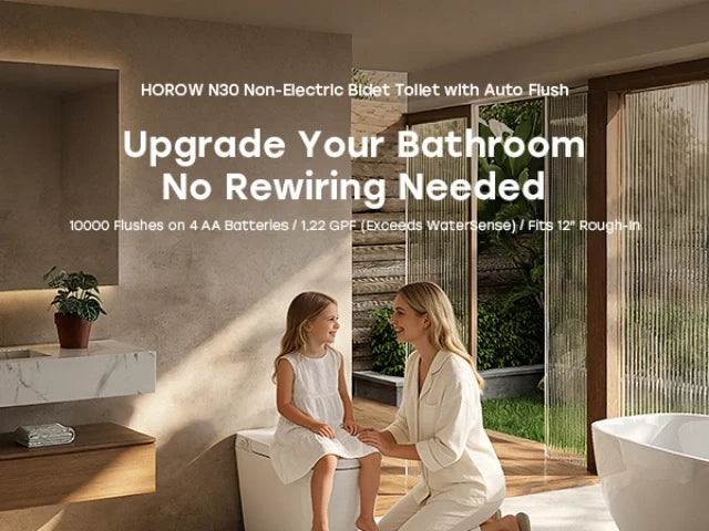 No Need to Modify Electrical Circuits: Choose the HOROW N30 Non-Electric Bidet Toilet in Canada