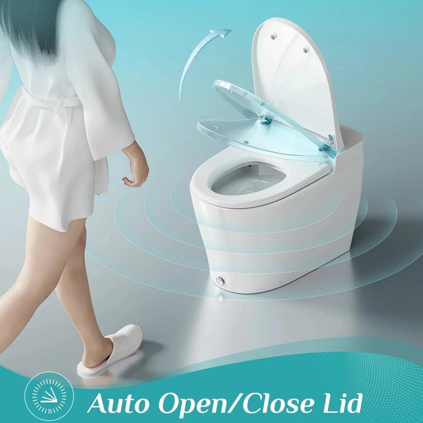 Bidet Toilet with Tank and Heated Toilet Seat for 12 Inch Rough In Model HOROW T05