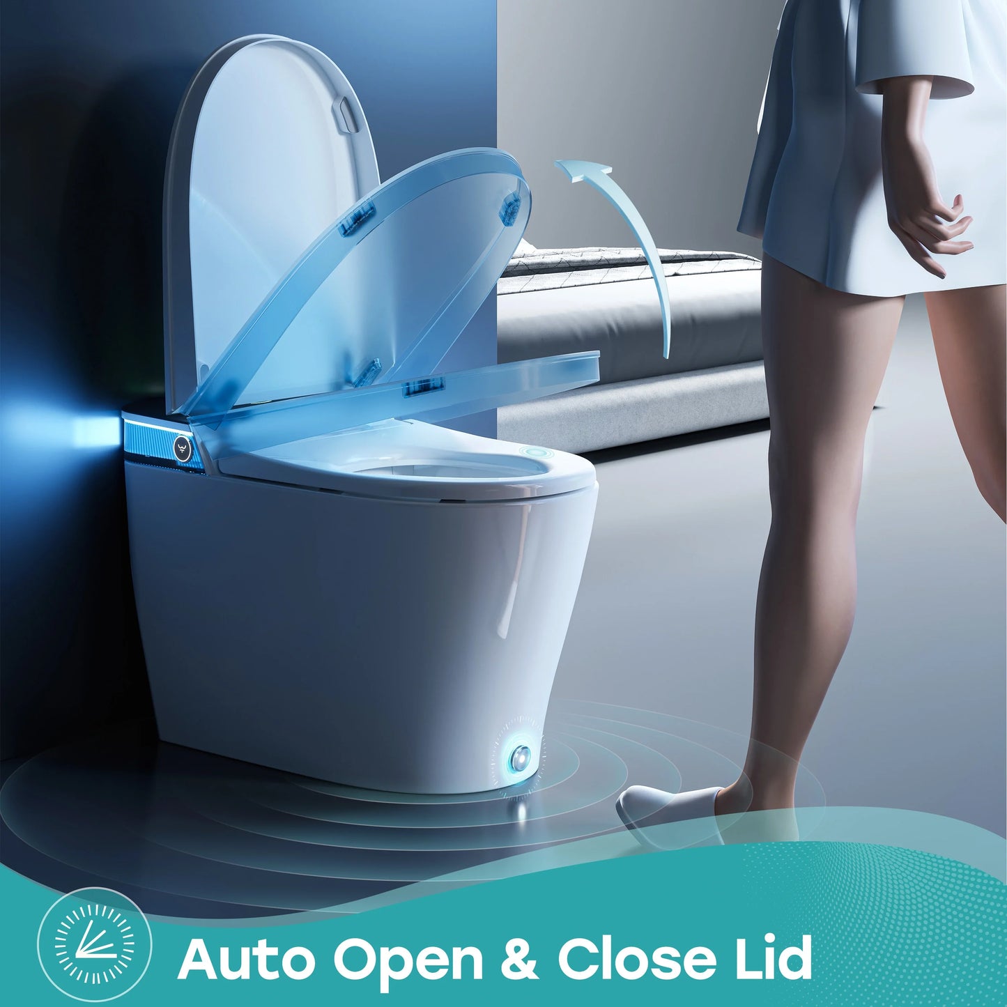 Smart Toilet with Bidet Toilet Seat and Night Light for 12 Inch Rough In Model T38