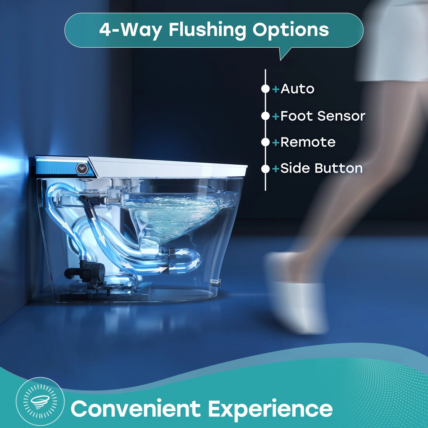 Smart Toilet with Bidet Toilet Seat and Night Light for 12 Inch Rough In Model T38