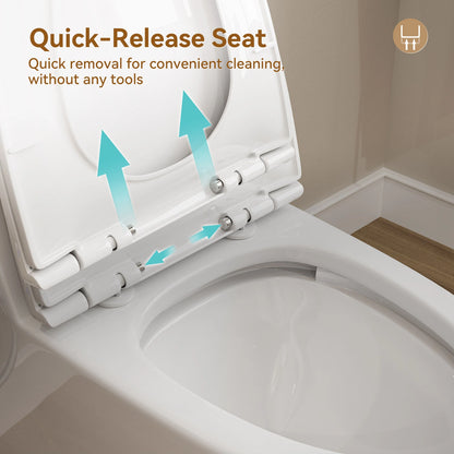 HOROW Comfort Height Toilet with Low Tank and Dual Flush Model HR-T0280W
