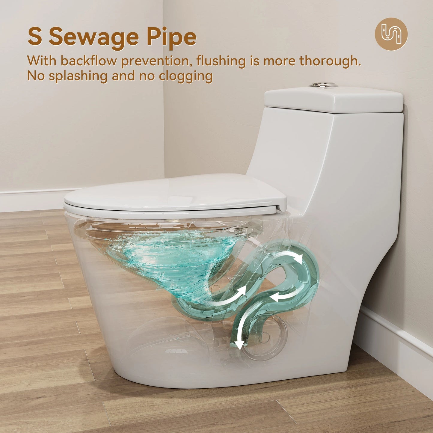 HOROW Comfort Height Toilet with Low Tank and Dual Flush Model HR-T0280W