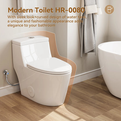 HOROW Comfort Height Toilet with Low Tank and Dual Flush Model HR-T0280W