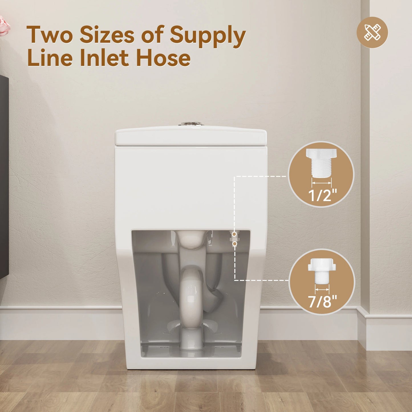 HOROW Comfort Height Toilet with Low Tank and Dual Flush Model HR-T0280W
