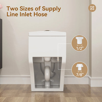 HOROW Comfort Height Toilet with Low Tank and Dual Flush Model HR-T0280W