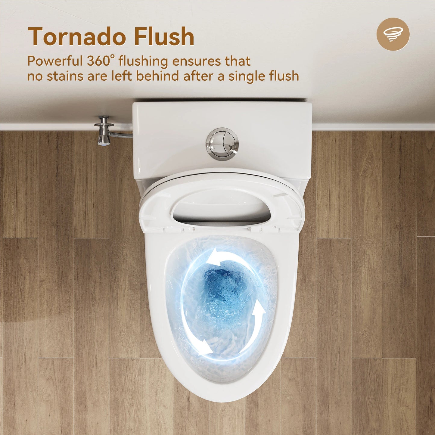 HOROW Comfort Height Toilet with Low Tank and Dual Flush Model HR-T0280W