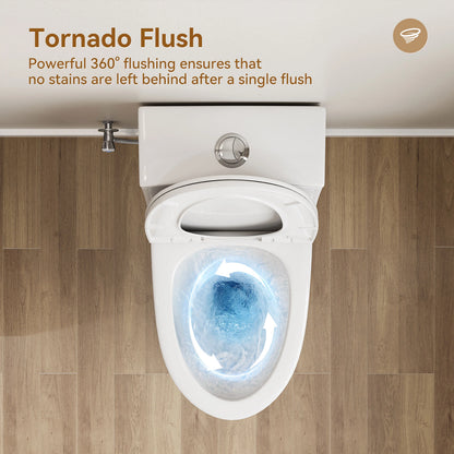 HOROW Comfort Height Toilet with Low Tank and Dual Flush Model HR-T0280W