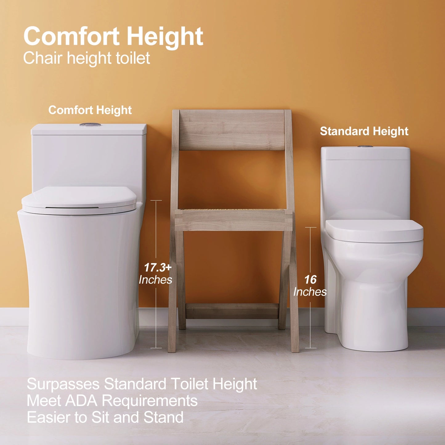 HOROW T0338W One Piece Toilet with Dual Flush