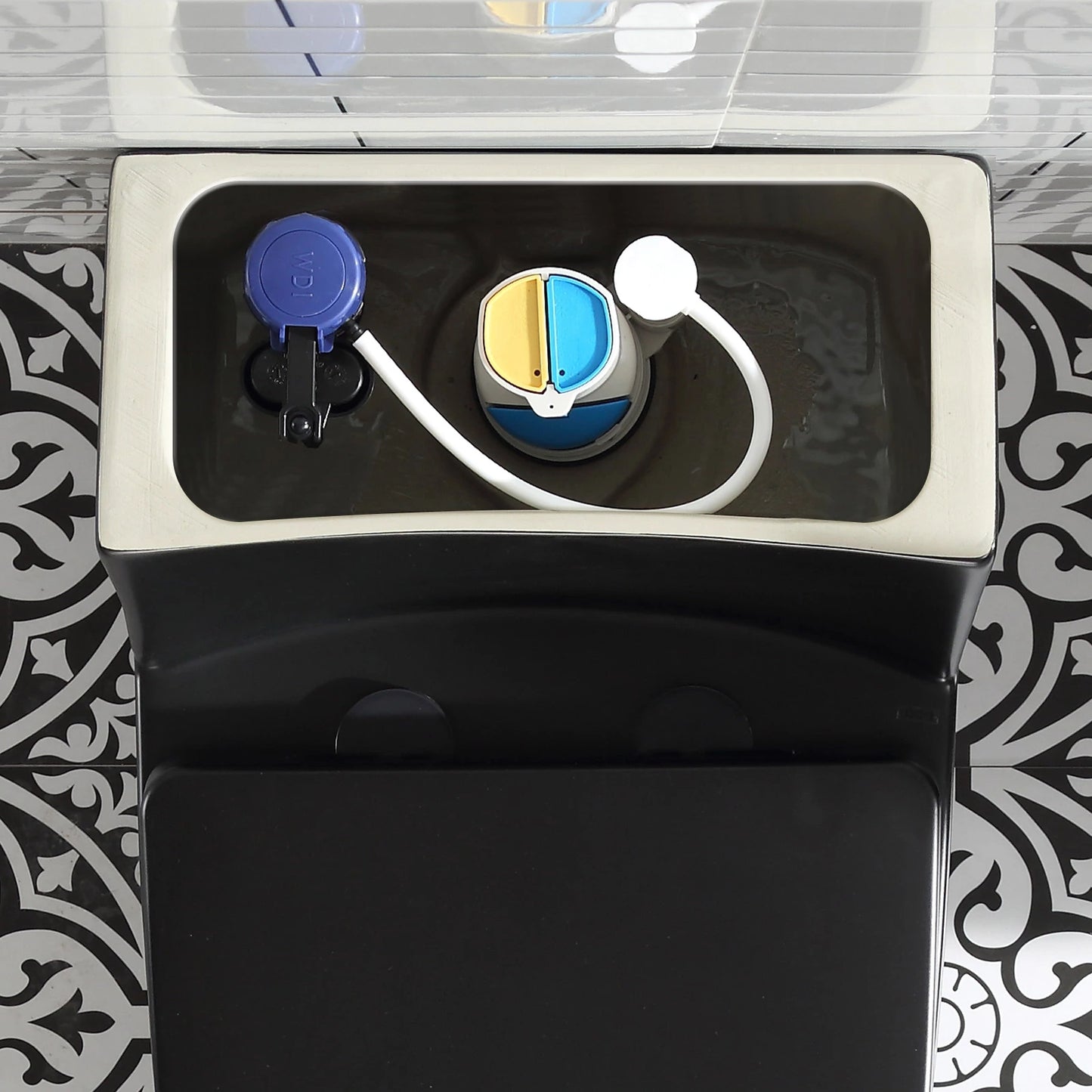 HOROW Matte Black Toilet with Low Tank and Dual Flush Model HR-T0280B