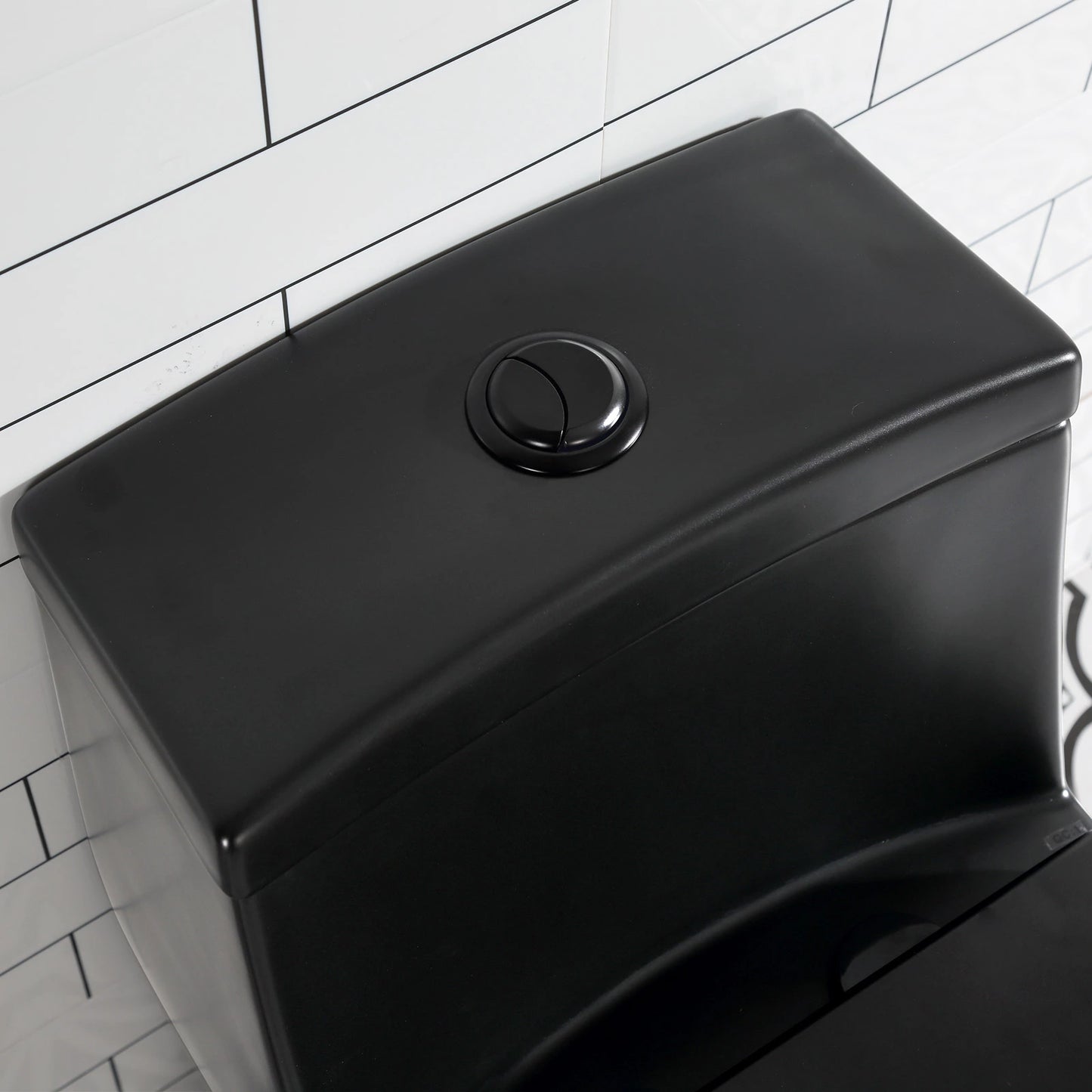HOROW Matte Black Toilet with Low Tank and Dual Flush Model HR-T0280B