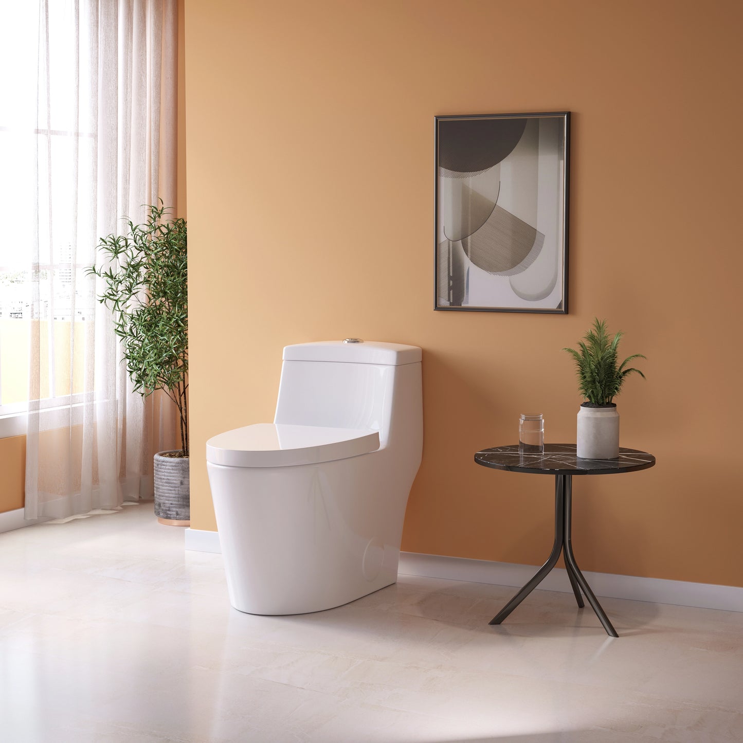HOROW Comfort Height Toilet with Low Tank and Dual Flush Model HR-T0280W