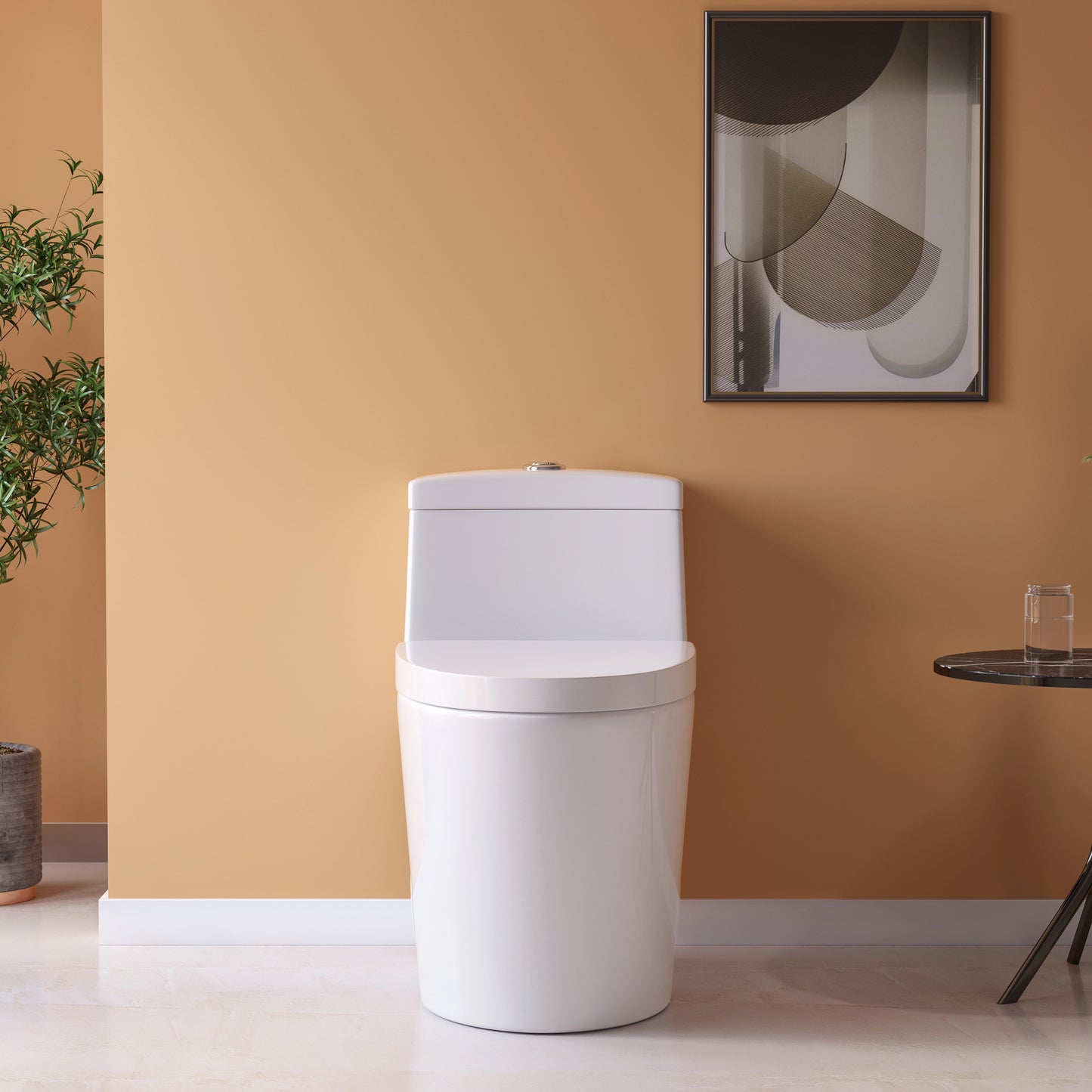 HOROW Comfort Height Toilet with Low Tank and Dual Flush Model HR-T0280W