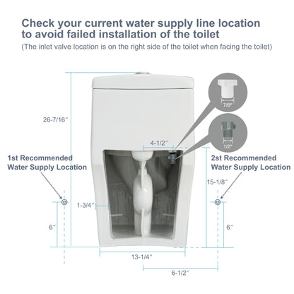 HOROW Comfort Height Toilet with Low Tank and Dual Flush Model HR-T0280W