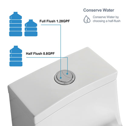 HOROW Comfort Height Toilet with Low Tank and Dual Flush Model HR-T0280W