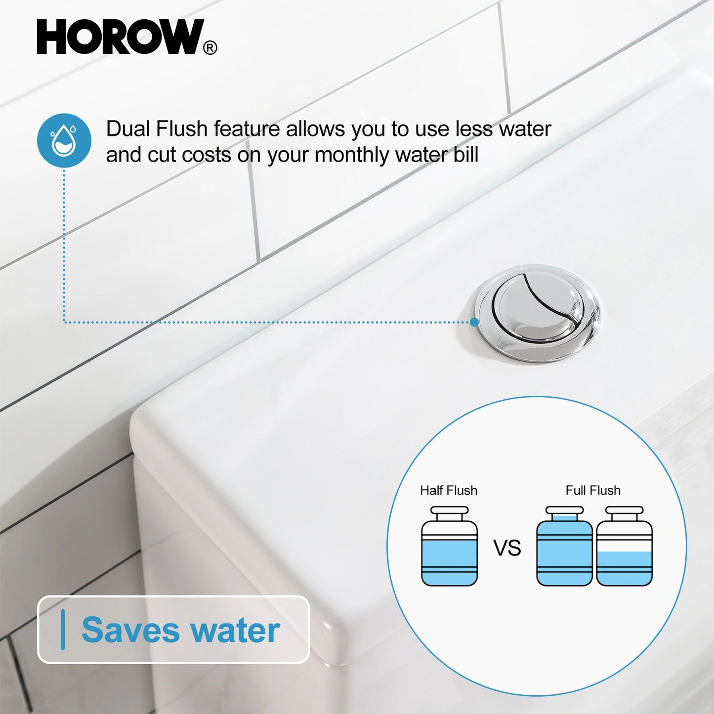 HOROW One Piece Toilet with ADA Heigh Seat Model HWMT-138