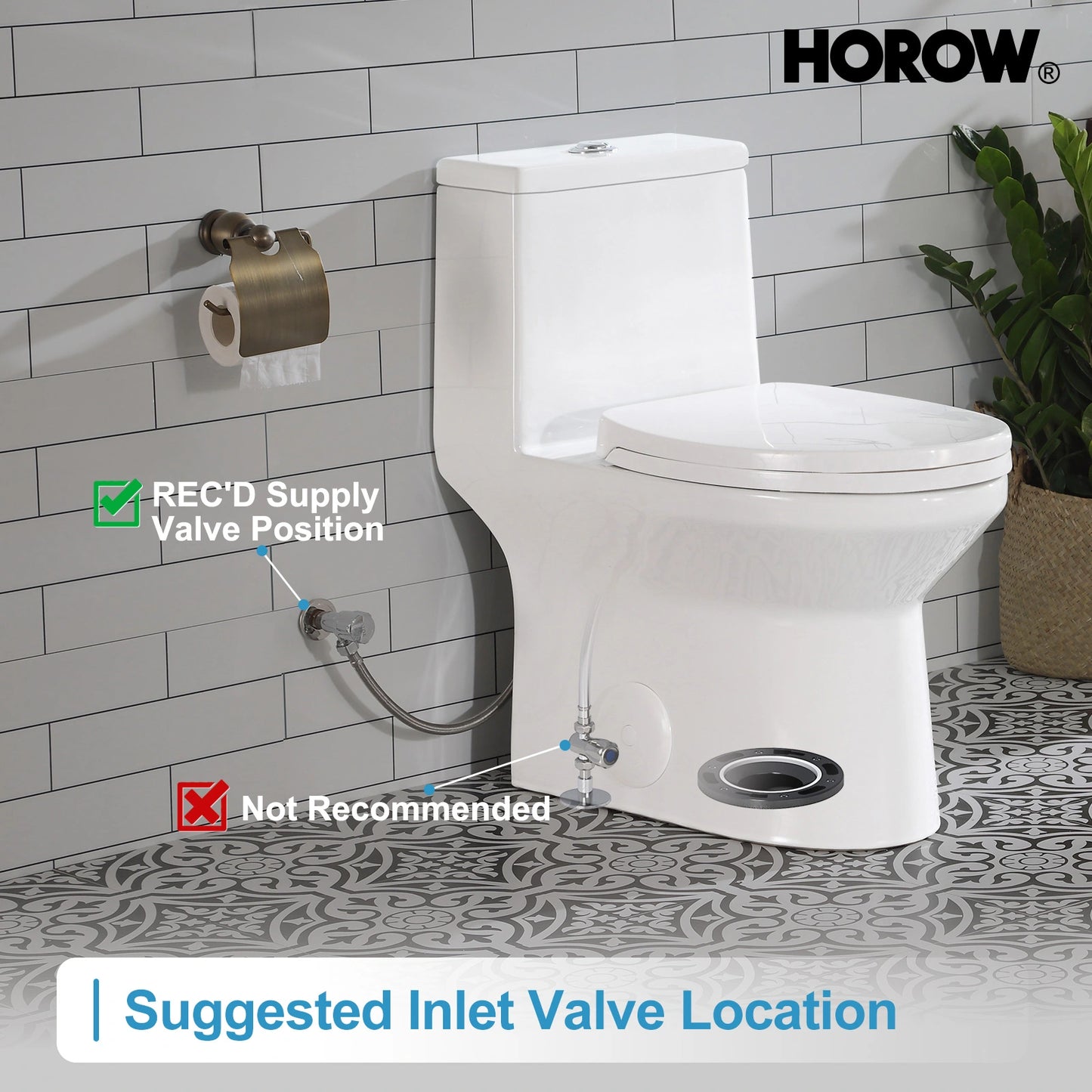 HOROW One Piece Toilet with ADA Heigh Seat Model HWMT-138