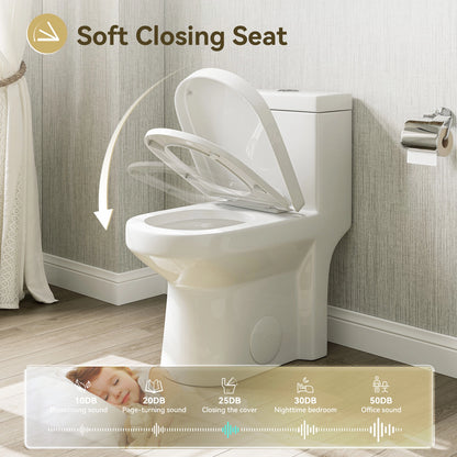 HOROW 8733-10 Compact Toilet with Dual Flush for 10 Inch Rough In