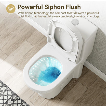 HOROW 8733-10 Compact Toilet with Dual Flush for 10 Inch Rough In