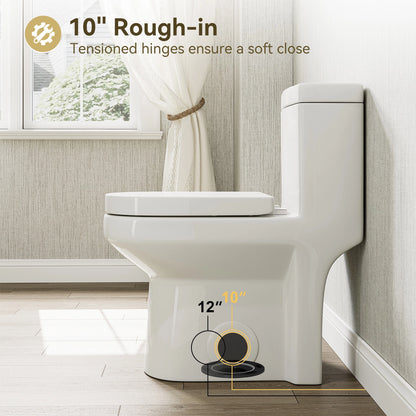 HOROW 8733-10 Compact Toilet with Dual Flush for 10 Inch Rough In