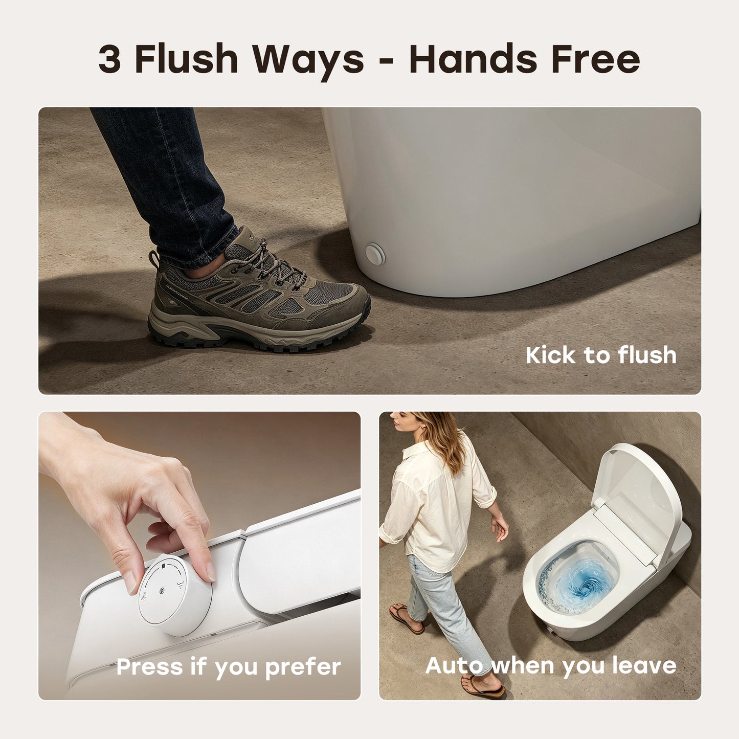 HOROW N30 Non-Electric Bidet Toilet Canada | Tankless Design with ADA Comfort Height