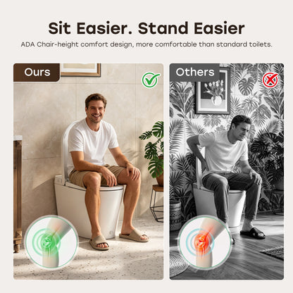 HOROW N30 Non-Electric Bidet Toilet Canada | Tankless Design with ADA Comfort Height