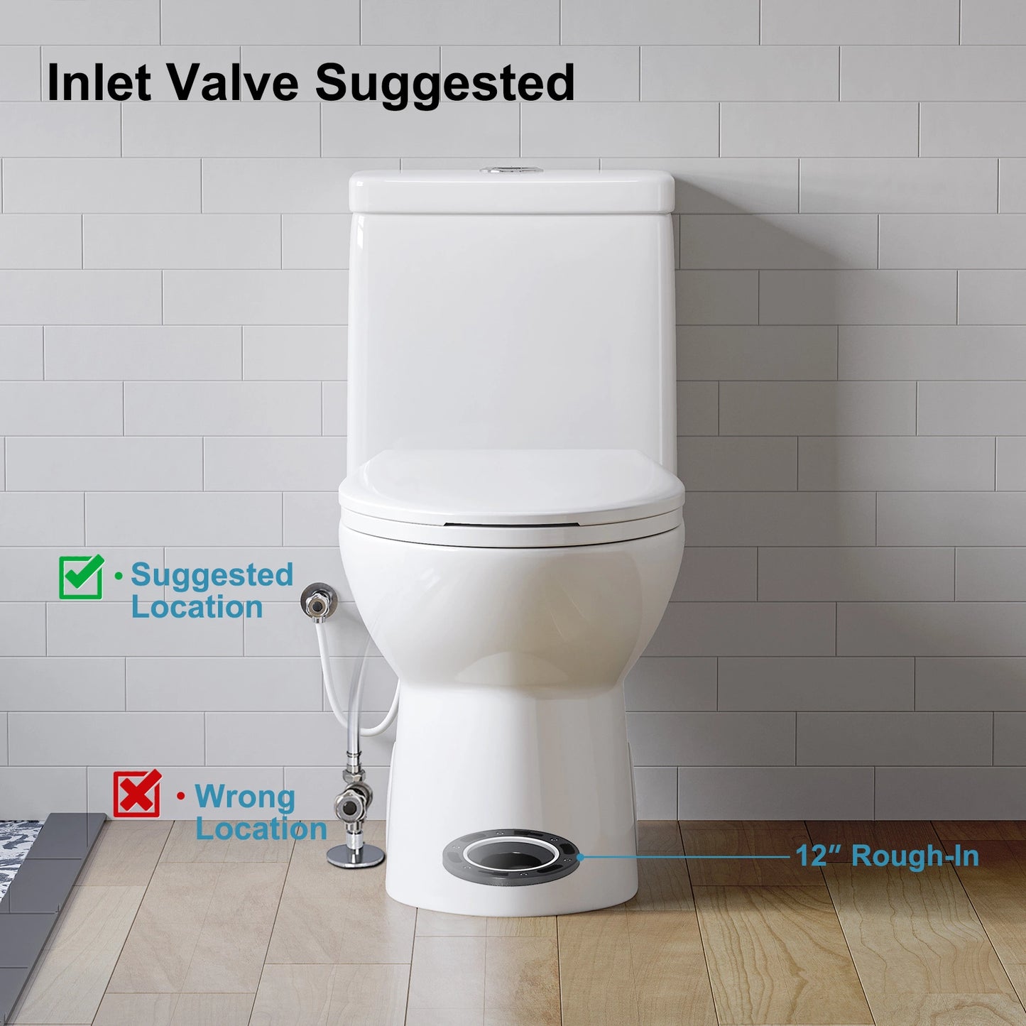 HOROW Elongated One Piece Toilet with Dual Flush Model T0337W