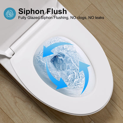HOROW Elongated One Piece Toilet with Dual Flush Model T0337W