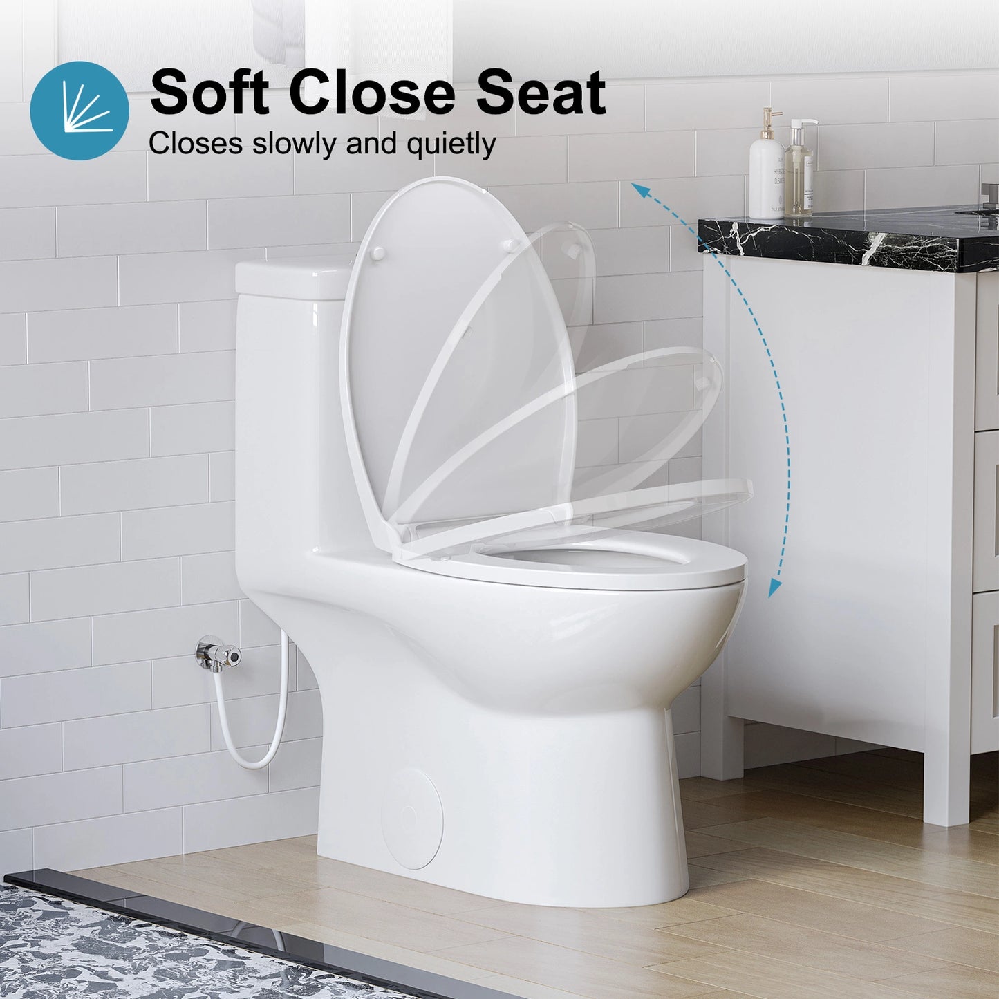 HOROW Elongated One Piece Toilet with Dual Flush Model T0337W
