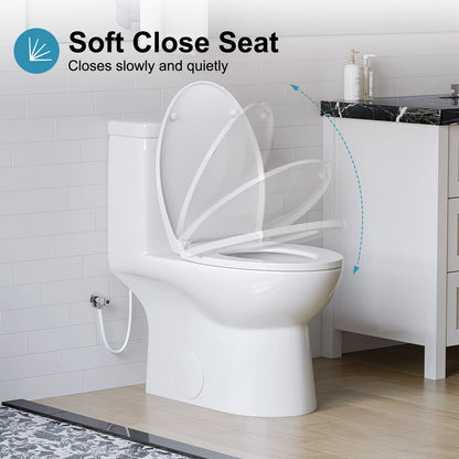 HOROW Elongated One Piece Toilet with Dual Flush Model T0337W