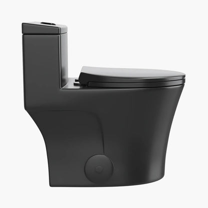 Matte Black Toilet with Quick Release Seat for 12 Inch Rough In Model T0338B