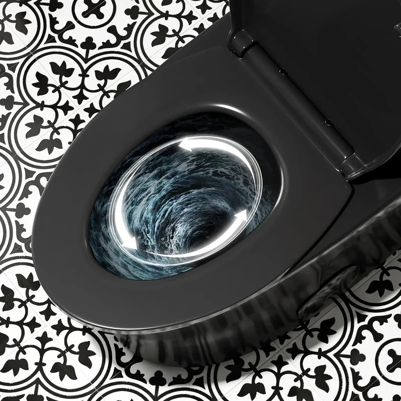 Matte Black Toilet with Quick Release Seat for 12 Inch Rough In Model T0338B