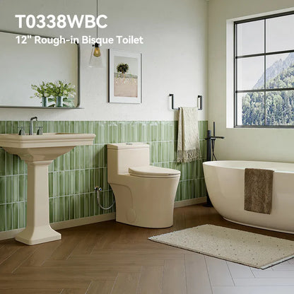 Biscuit Color Toilet with Dual Flush and Comfort Chair Seat Model T0338BC