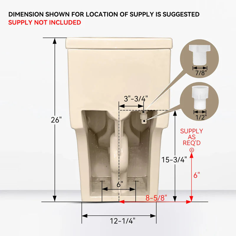 Biscuit Color Toilet with Dual Flush and Comfort Chair Seat Model T0338BC