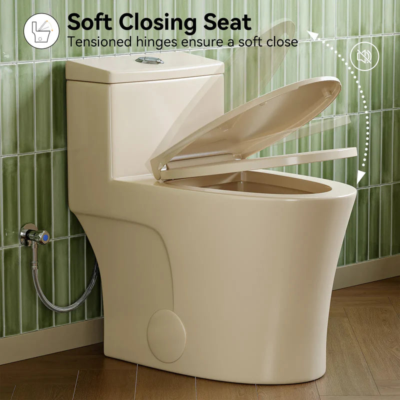 Biscuit Color Toilet with Dual Flush and Comfort Chair Seat Model T0338BC