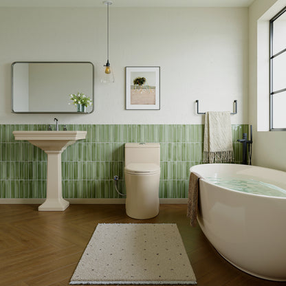 Biscuit Color Toilet with Dual Flush and Comfort Chair Seat Model T0338BC