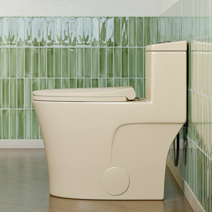 Biscuit Color Toilet with Dual Flush and Comfort Chair Seat Model T0338BC