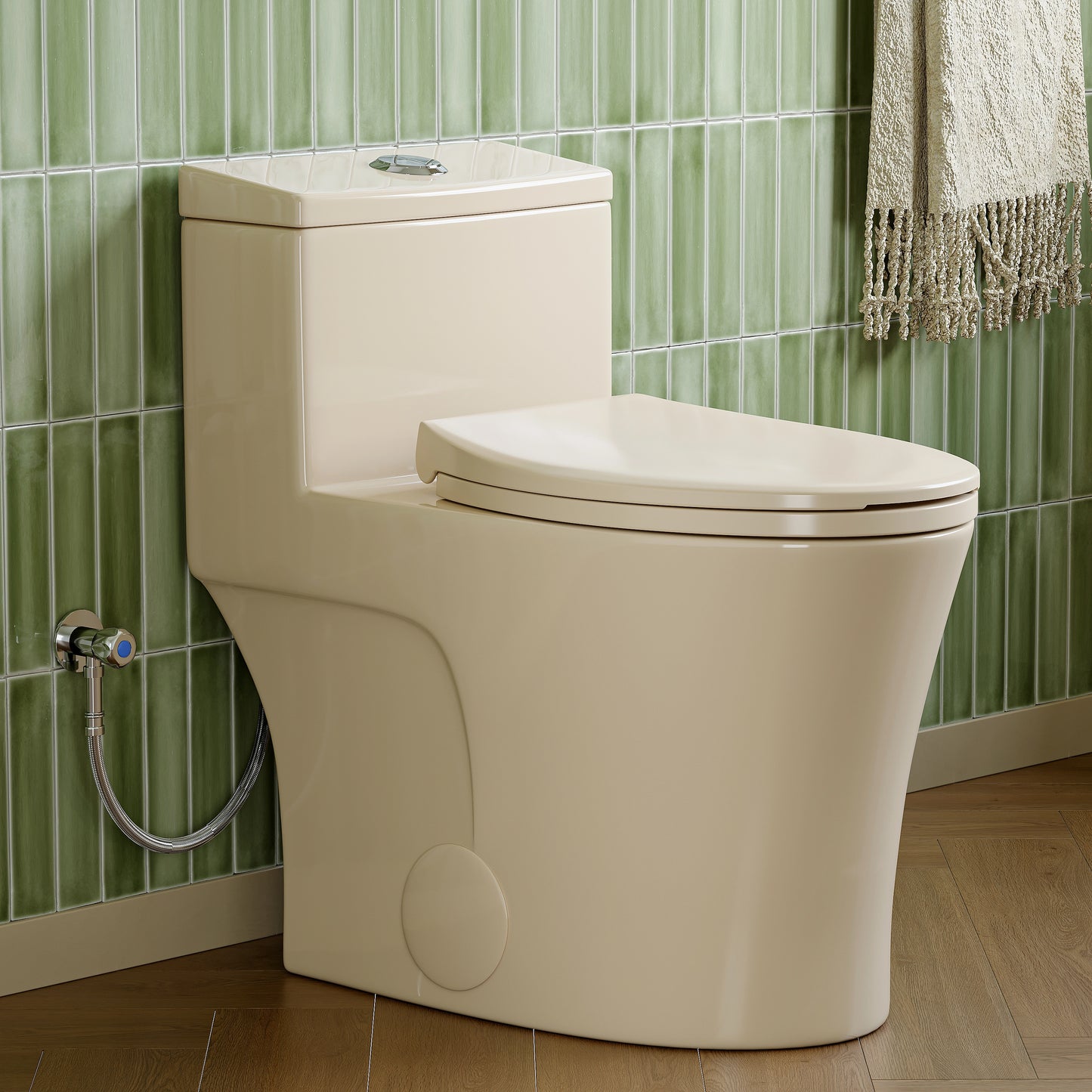Biscuit Color Toilet with Dual Flush and Comfort Chair Seat Model T0338BC