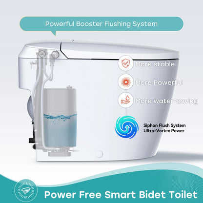 Pressure Assist Toilet with Non Electric Bidet Toilet Seat for 12 Inch Rough In Model T30